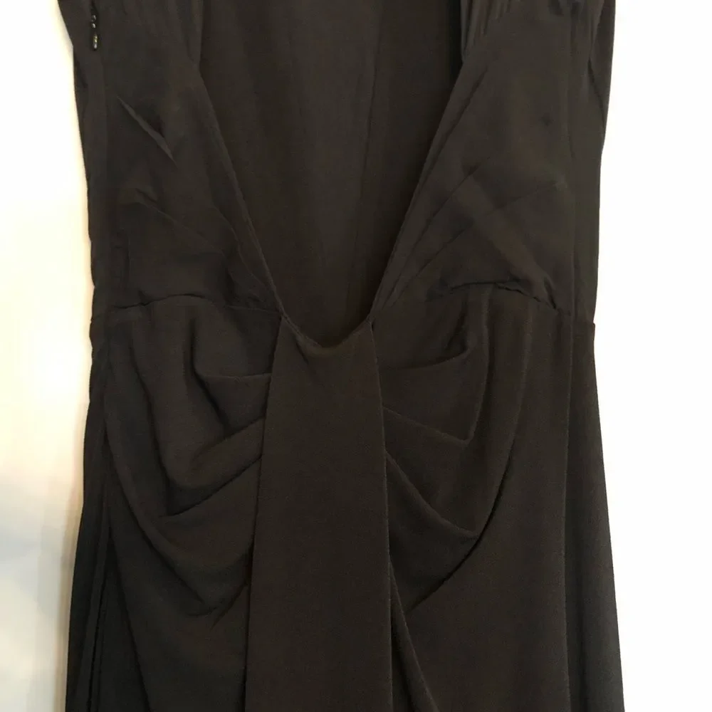 Rachel Zoe Amara Open Back High Slit Gown Dress Black 2 - Picture 4 of 10